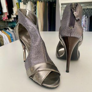 NWOT Silver and Sparkle stiletto heels from Guess